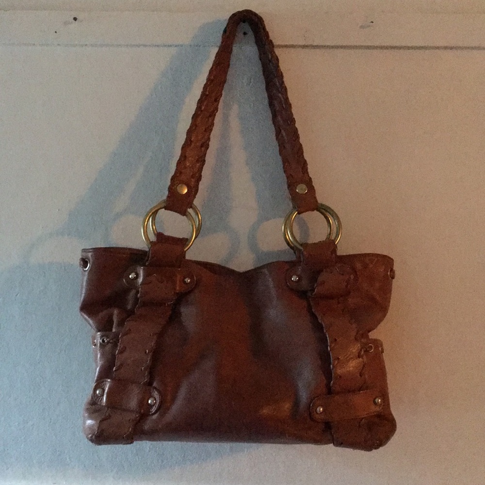 Kooba leather shoulder bag brown